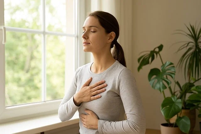 Build Emotional Fitness Training vs Therapy: Which Works? 7 Deep breathing mindfulness illustration representing emotional fitness training techniques